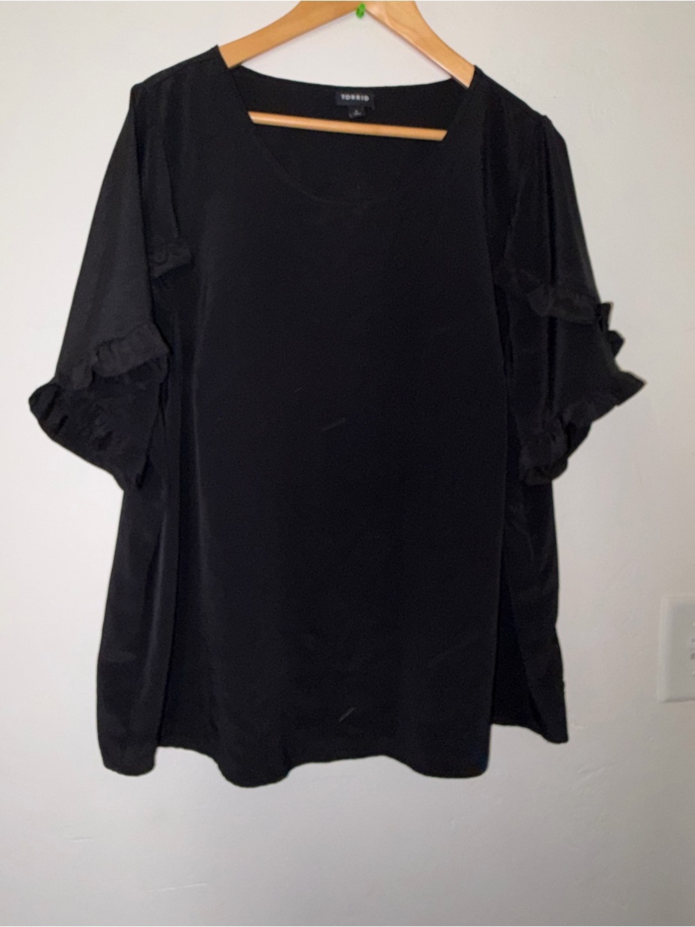 torrid Black Ruffle Sleeve Blouse